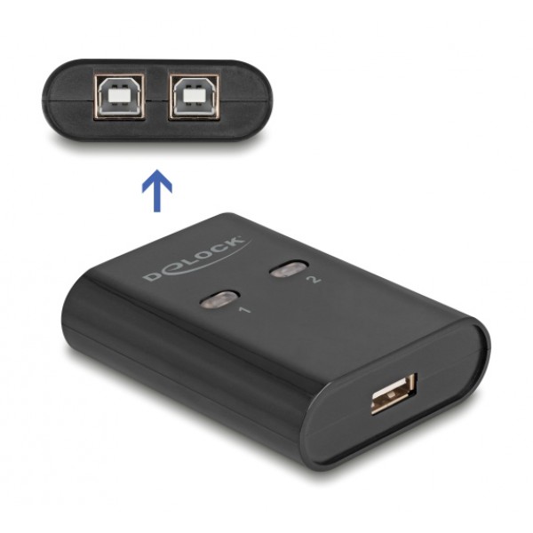 DELOCK USB Type B switch 11503, 2 σε 1, μαύρο - KVM - Μετατροπείς