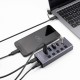 DELOCK USB hub 64248 με διακόπτες, 5x θυρών, 5Gbps, USB/USB-C σύνδεση, γκρι