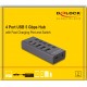 DELOCK USB hub 64248 με διακόπτες, 5x θυρών, 5Gbps, USB/USB-C σύνδεση, γκρι