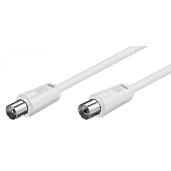POWERTECH καλώδιο κεραίας RF αρσενικό - RF θηλυκό CAB-V017, λευκό, 5m - RF (Κεραίας)