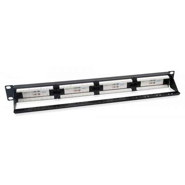 POWERTECH patch panel NETW-0027 για rack 19"/1U, 24 θυρών, CAT 6 UTP, μαύρο - Εξοπλισμός IT