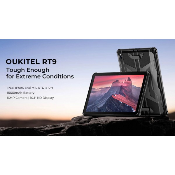 OUKITEL tablet RT9, 10.1", 6/256GB, 4G, 11000mAh, IP68/IP69K, μαύρο - Mobile