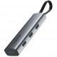CABLETIME USB hub CT-HUBP4, 4x θυρών, 5Gbps, USB-C σύνδεση, γκρι
