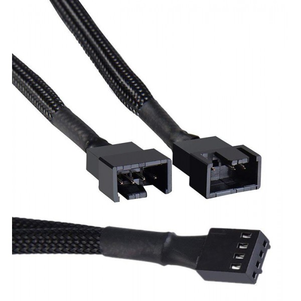 POWERTECH καλώδιο 4-pin pwm σε 2x 4-pin pwm CAB-W048, 0.15m, μαύρο - Εσωτερικά PC