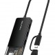 CABLETIME USB hub CT-HUBT5-PB, 4x θυρών, 10Gbps, USB/USB-C σύνδεση, μαύρο