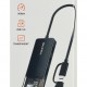CABLETIME USB hub CT-HUBT5-PB, 4x θυρών, 10Gbps, USB/USB-C σύνδεση, μαύρο