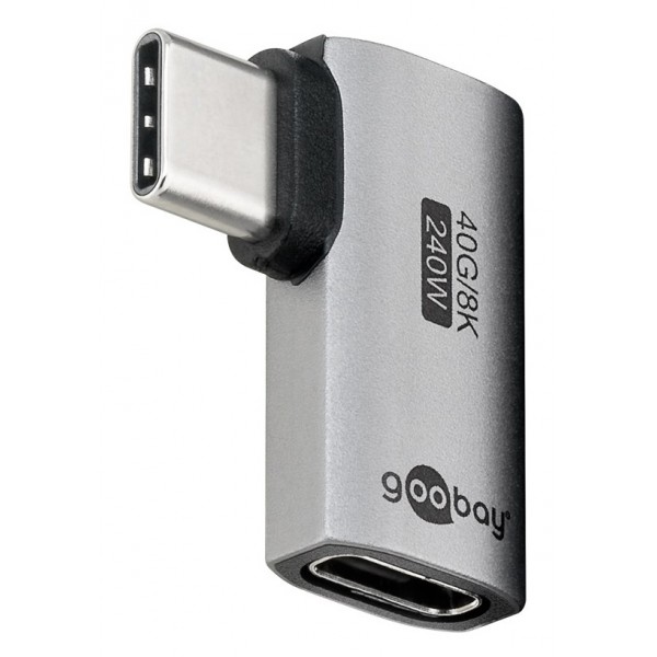 GOOBAY αντάπτορας USB-C 74441, γωνιακός 90°, USB4, 240W, 40Gbps, 8K, γκρι - GOOBAY