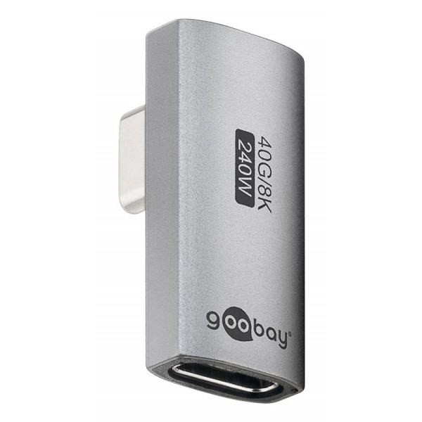 GOOBAY αντάπτορας USB-C 74443, γωνιακός 90°, USB4, 240W, 40Gbps, 8K, γκρι - GOOBAY
