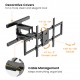 POWERTECH επιτοίχια βάση τηλεόρασης PT-1280, 43-100", έως 60kg, full motion