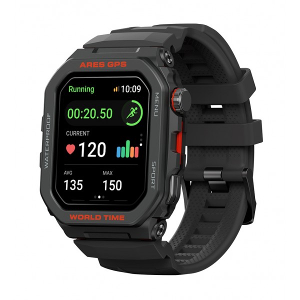 ZEBLAZE smartwatch Ares GPS, heart rate, 1.75" IPS, GPS, 3 ATM, μαύρο - Smartwatches