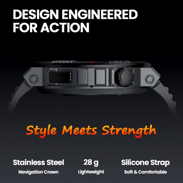 ZEBLAZE smartwatch Ares 3 Plus, heart rate, 1.43" AMOLED, IP68, μαύρο - Smartwatches