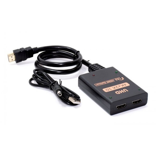 POWERTECH HDMI splitter CAB-H173, 1-in σε 2-out, 4K/30Hz, HDR/HDCP, μαύρο - KVM - Μετατροπείς