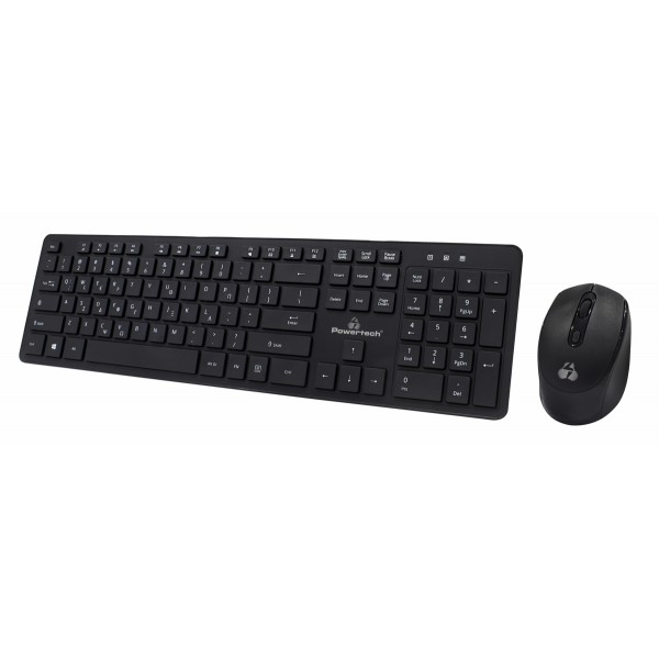 POWERTECH set ποντίκι & πληκτρολόγιο PT-1189, ασύρματο, 1600DPI, μαύρο - Πληκτρολόγια