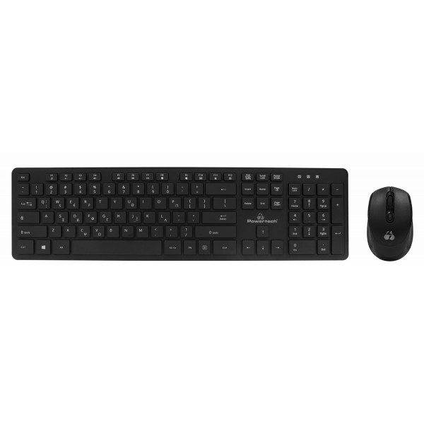 POWERTECH set ποντίκι & πληκτρολόγιο PT-1189, ασύρματο, 1600DPI, μαύρο - Πληκτρολόγια