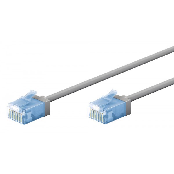 GOOBAY καλώδιο δικτύου 74222, CAT 6A U/UTP, slim, copper, 500MHz, 1m, γκρι - GOOBAY