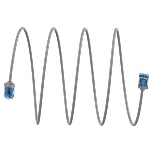 GOOBAY καλώδιο δικτύου 74222, CAT 6A U/UTP, slim, copper, 500MHz, 1m, γκρι