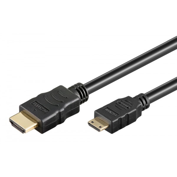 GOOBAY καλώδιο mini HDMI σε HDMI 74082 με Ethernet, 4K/60Hz, 18 Gbps, 1.5m, μαύρο - Εικόνα