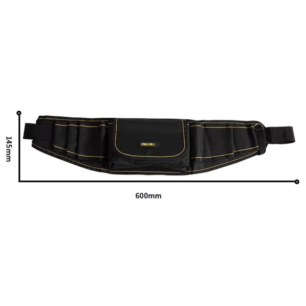 DELI εργαλειοθήκη μέσης DL5864, υφασμάτινη, 60x14.5x5cm, μαύρη