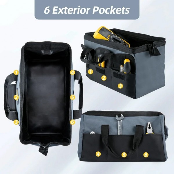 DELI τσάντα εργαλείων χειρός DL430018, υφασμάτινη, 40x20x27cm, γκρι - Βοηθητικά Εργαλεία