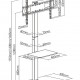 BRATECK βάση τηλεόρασης δαπέδου FS32-46, 37-75", έως 40kg, με ράφι