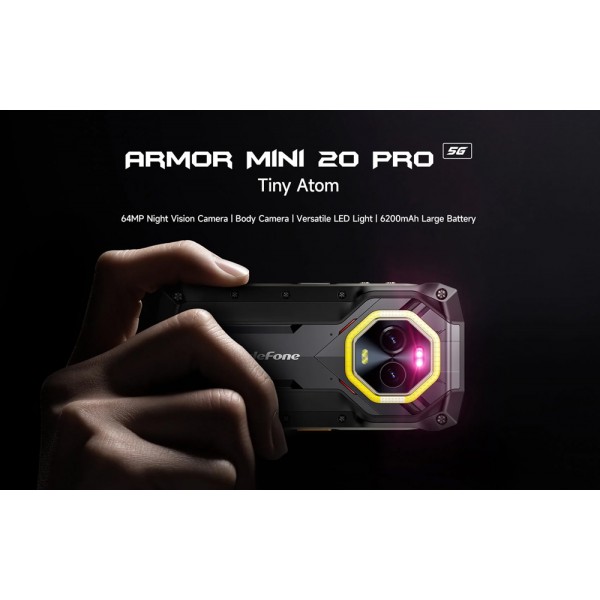 ULEFONE smartphone Armor Mini 20 Pro, 4.7", 8/256GB, 5G, 6200mAh, IP68/IP69K, μαύρο - Smartphones