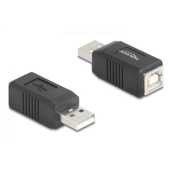 DELOCK αντάπτορας USB σε USB Type B 67202, 480Mbps, μαύρος - USB