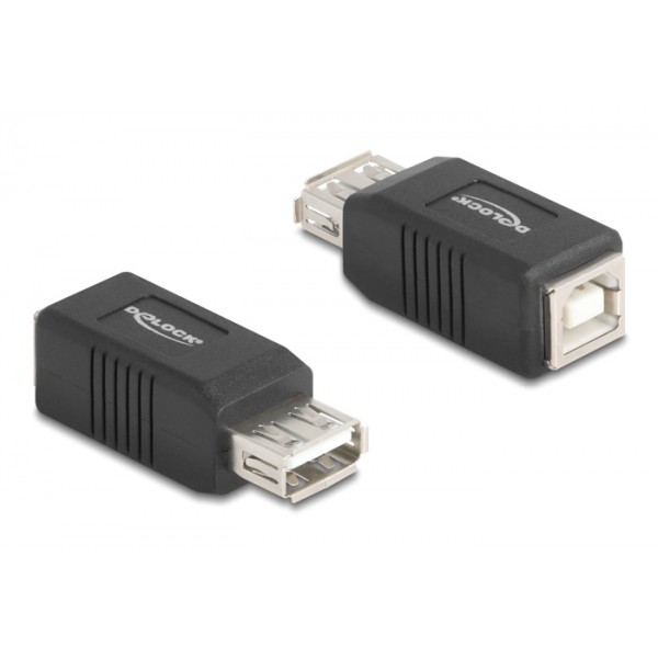 DELOCK αντάπτορας USB σε USB Type B 67203, 480Mbps, μαύρος - USB