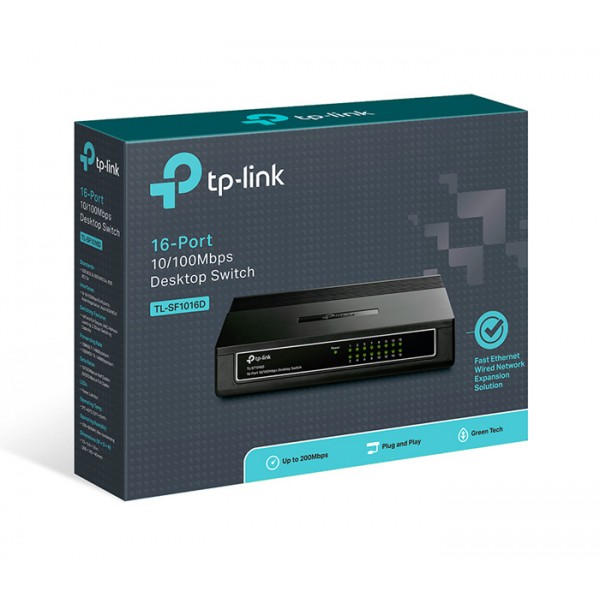 TP-LINK Desktop Switch TL-SF10016D, 10/100Mbps, 16 Θύρες, Ver. 7.0 - Δικτυακά