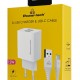 POWERTECH φορτιστής τοίχου PT-1324 με καλώδιο USB-C, 2x USB, 12W, λευκός