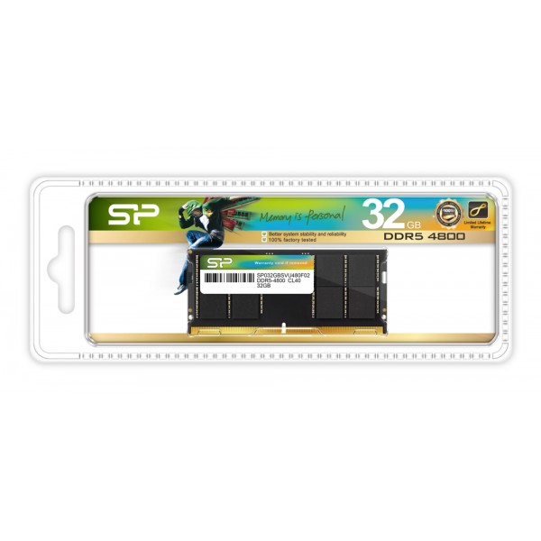 SILICON POWER μνήμη DDR5 SODIMM SP032GBSVU480F02, 32GB, 4800MHz, CL40 - Νέα & Ref PC