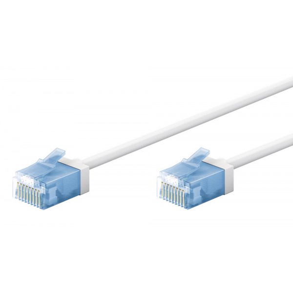 GOOBAY καλώδιο δικτύου 74285, CAT 6A U/UTP, slim, copper, 500MHz, 0.5m, λευκό - GOOBAY