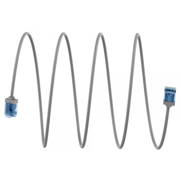 GOOBAY καλώδιο δικτύου 74220, CAT 6A U/UTP, slim, copper, 500MHz, 0.25m, γκρι