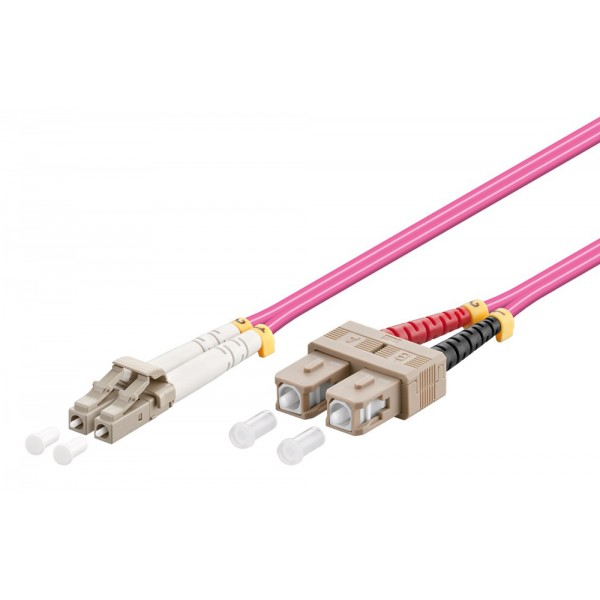 GOOBAY καλώδιο οπτικής ίνας LC-UPC σε SC-UPC 95944, Multimode OM4, 2m, βιολετί - GOOBAY