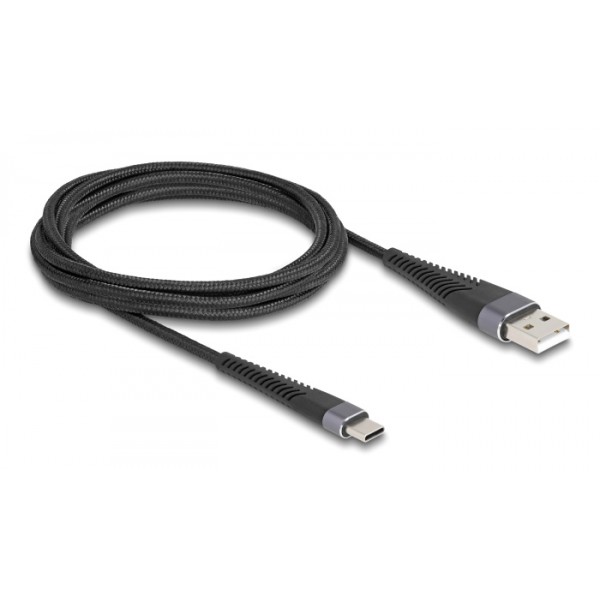 DELOCK καλώδιο USB σε USB-C 81122, 60W, 480Mbps, 2m, μαύρο - DeLock