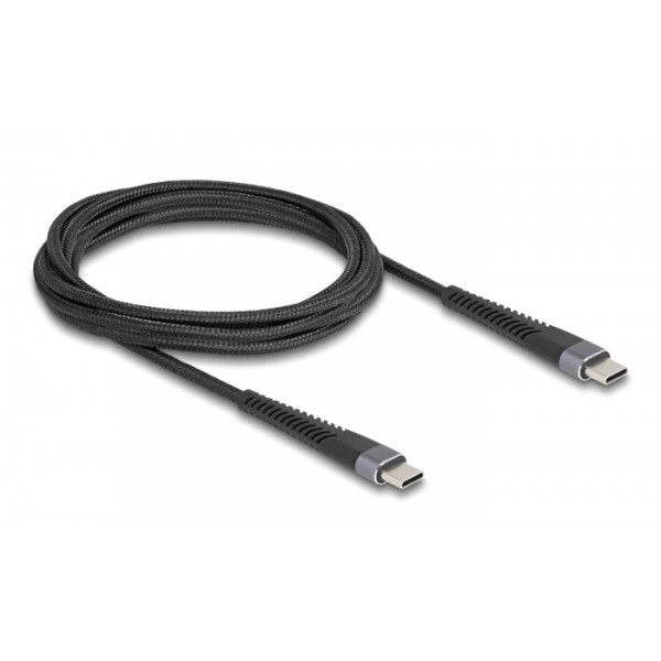 DELOCK καλώδιο USB-C 81125, 60W, 480Mbps, 2m, μαύρο - USB-C (Type-C)