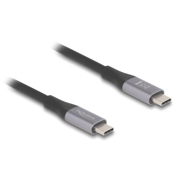 DELOCK καλώδιο USB-C 81191, 240W, 40 Gbps, 8K, 1m, E-Marker, μαύρο - USB-C (Type-C)