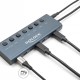 DELOCK USB-C hub 63410 με διακόπτες, 7x θυρών, 5Gbps, 20W, USB-C σύνδεση, μπλε