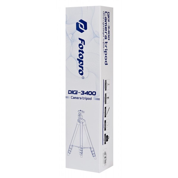 FOTOPRO τρίποδο φωτογράφισης DIGI-3400, πτυσσόμενο έως 121cm, έως 2kg, μαύρο