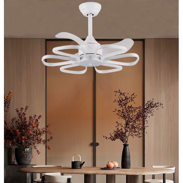 POWERTECH ανεμιστήρας οροφής HLL-0173 με LED φως, 96W, Φ55x35cm, λευκός - Φωτιστικά Οροφής