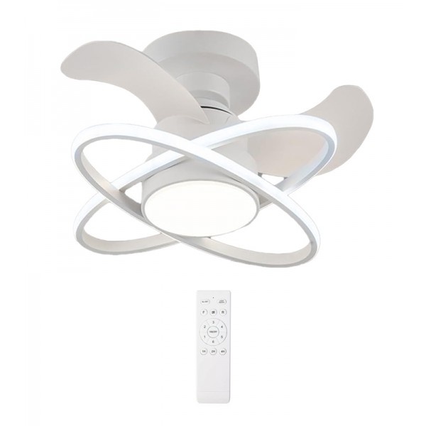 POWERTECH ανεμιστήρας οροφής HLL-0177 με LED φως, 96W, Φ60x28cm, λευκός - Φωτιστικά Οροφής