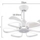 POWERTECH ανεμιστήρας οροφής HLL-0173 με LED φως, 96W, Φ55x35cm, λευκός