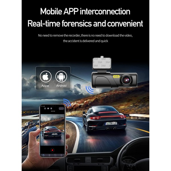 POWERTECH smart κάμερα αυτοκινήτου PT-1332, 1080p, WiFi - Αξεσουάρ Αυτοκινήτου