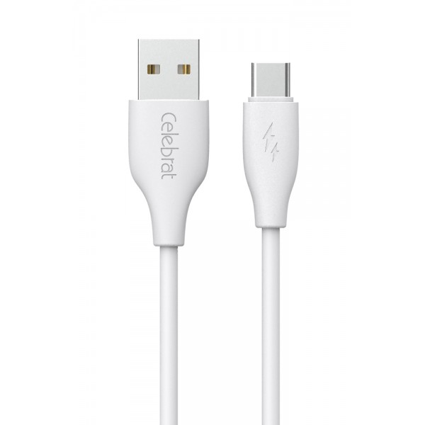 CELEBRAT καλώδιο USB-C σε USB CB-31A, 3A, 480Mbps, 1m, λευκό