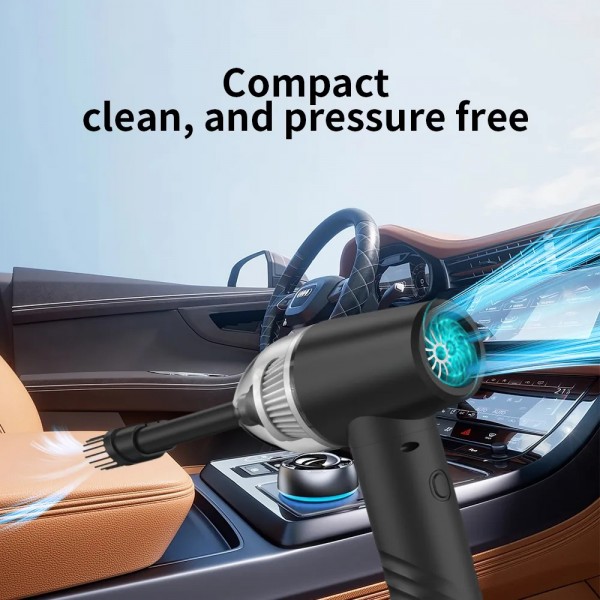 KINZIR 2 σε 1 σκουπάκι χειρός & air duster VC43, 70W, 6000mAh, μαύρο - Μηχανήματα - Πολύμετρα
