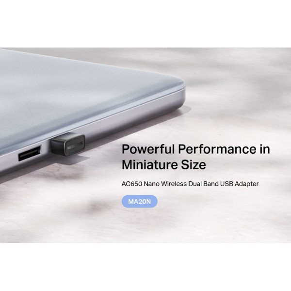 MERCUSYS ασύρματος USB αντάπτορας δικτύου MA20N, 650Mbps AC650, Ver 1.0 - Κάρτες Δικτύου - USB Dongles