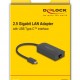 DELOCK αντάπτορας δικτύου 66045, USB, 2.5Gbps Ethernet, μαύρος