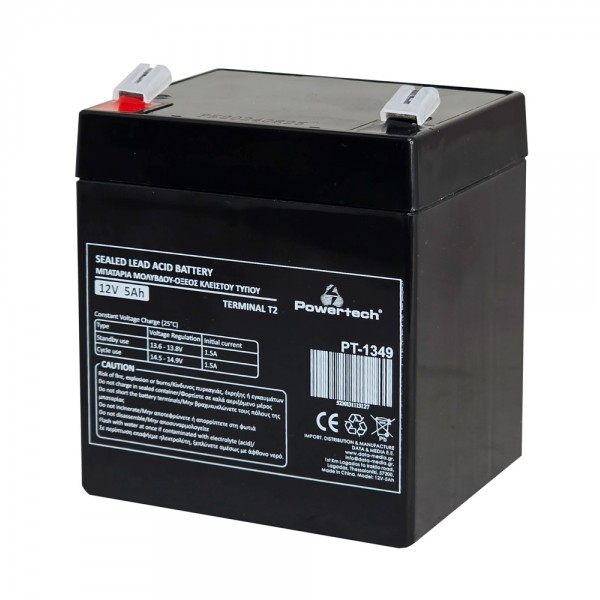 POWERTECH μπαταρία μολύβδου PT-1349, 12V 5Ah, T2 - Μπαταρίες UPS