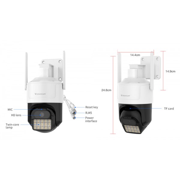 VSTARCAM smart κάμερα CS610Q, 4K/8MP, WiFi, PTZ, SD, IP66