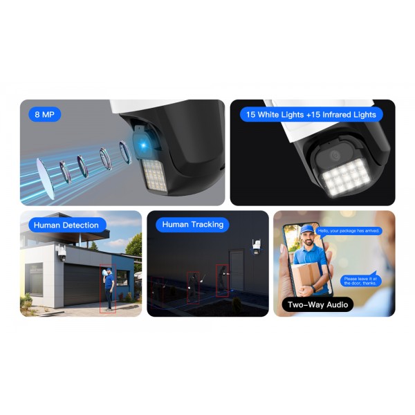 VSTARCAM smart κάμερα CS610Q, 4K/8MP, WiFi, PTZ, SD, IP66