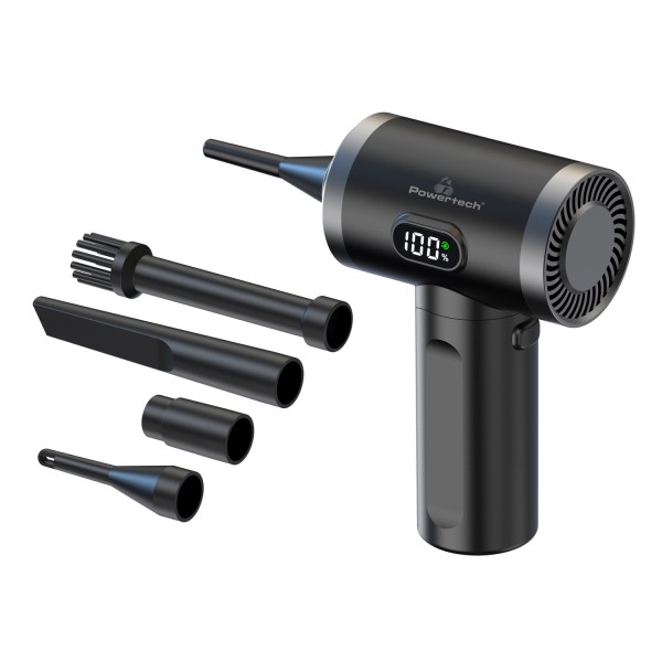 POWERTECH ηλεκτρικό air duster PT-1316 με LED φακό, 50W, 3600mAh, μαύρο - Μηχανήματα - Πολύμετρα